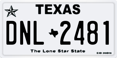 TX license plate DNL2481