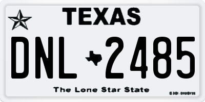 TX license plate DNL2485