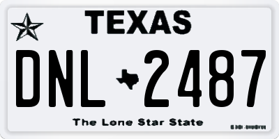 TX license plate DNL2487