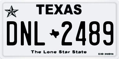 TX license plate DNL2489
