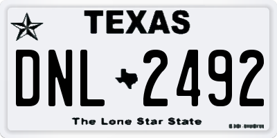 TX license plate DNL2492