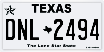 TX license plate DNL2494
