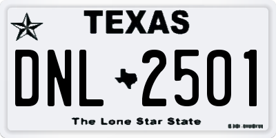 TX license plate DNL2501