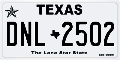 TX license plate DNL2502