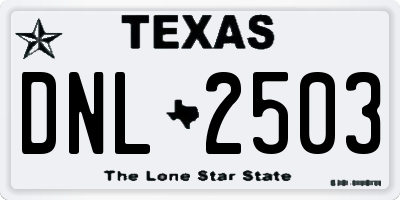TX license plate DNL2503