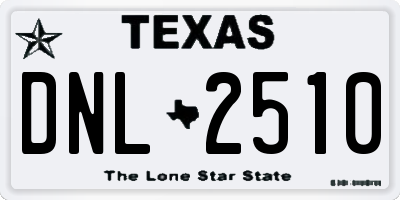TX license plate DNL2510