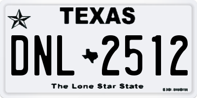 TX license plate DNL2512
