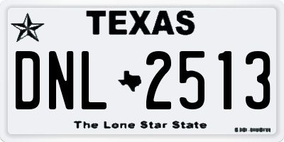 TX license plate DNL2513