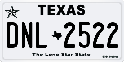 TX license plate DNL2522