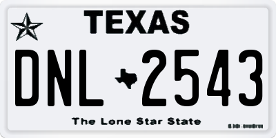 TX license plate DNL2543