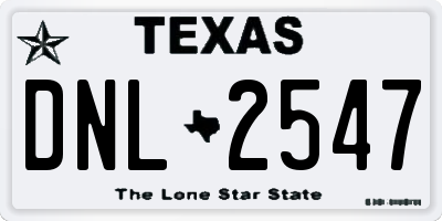 TX license plate DNL2547