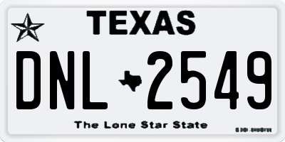 TX license plate DNL2549
