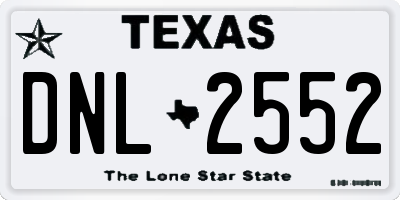 TX license plate DNL2552