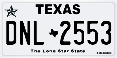 TX license plate DNL2553