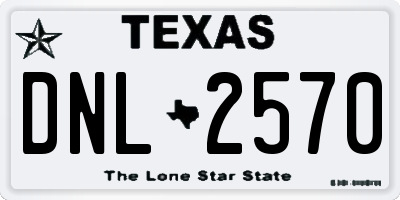 TX license plate DNL2570