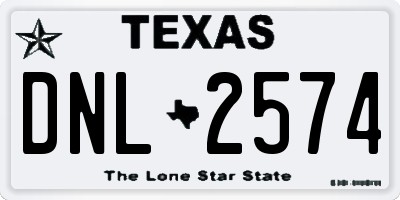 TX license plate DNL2574