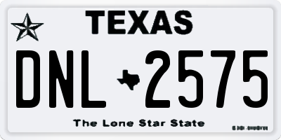 TX license plate DNL2575