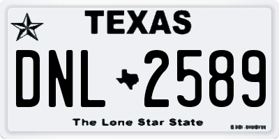 TX license plate DNL2589