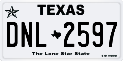 TX license plate DNL2597