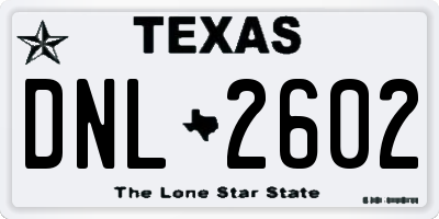 TX license plate DNL2602