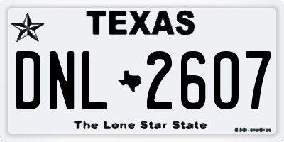 TX license plate DNL2607