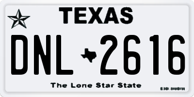 TX license plate DNL2616
