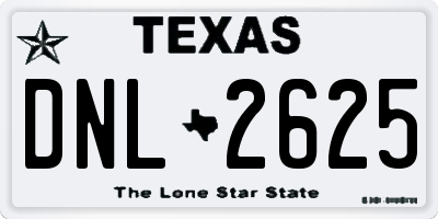 TX license plate DNL2625