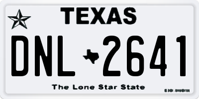 TX license plate DNL2641