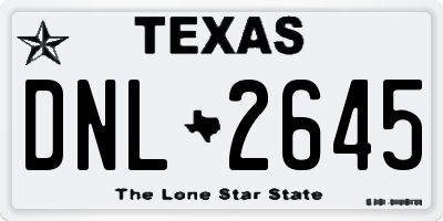 TX license plate DNL2645