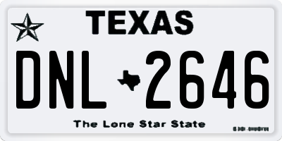 TX license plate DNL2646