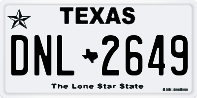 TX license plate DNL2649