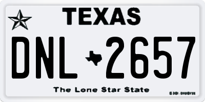 TX license plate DNL2657