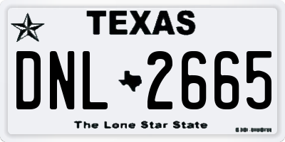 TX license plate DNL2665