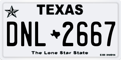 TX license plate DNL2667