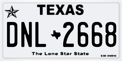 TX license plate DNL2668