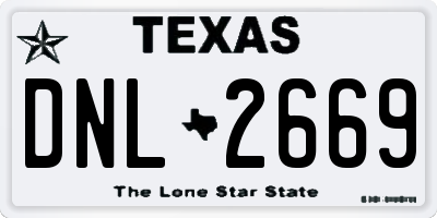 TX license plate DNL2669