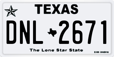TX license plate DNL2671