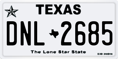 TX license plate DNL2685