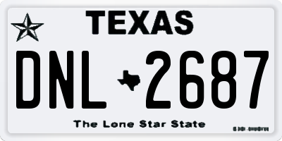 TX license plate DNL2687