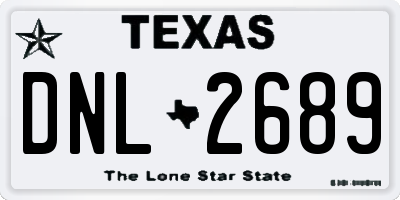 TX license plate DNL2689