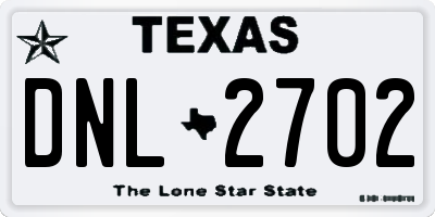 TX license plate DNL2702