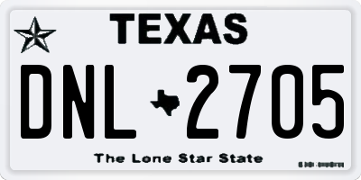 TX license plate DNL2705