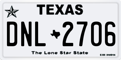 TX license plate DNL2706