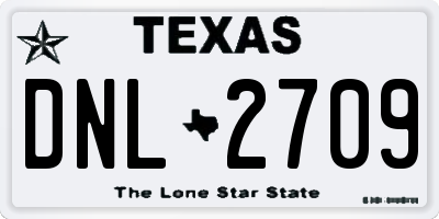 TX license plate DNL2709