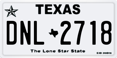 TX license plate DNL2718