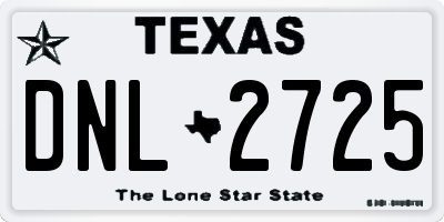 TX license plate DNL2725