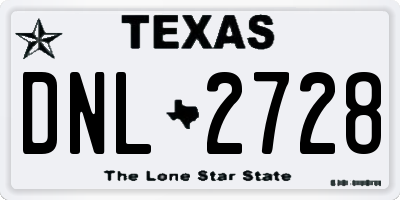 TX license plate DNL2728