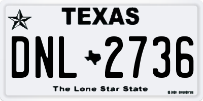 TX license plate DNL2736