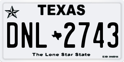 TX license plate DNL2743