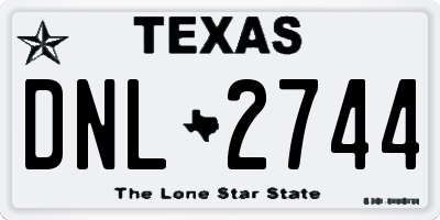 TX license plate DNL2744